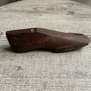 Antique Wooden Shoe Form 9 Inches Long Rustic Primitive Rare